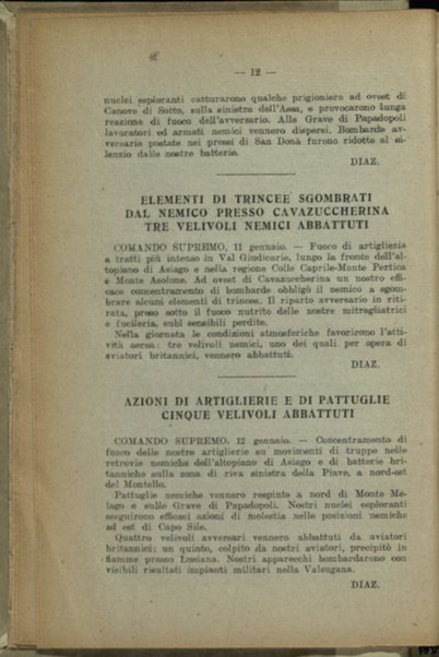 Il diario della nostra guerra : bollettini ufficiali dell'esercito e della marina